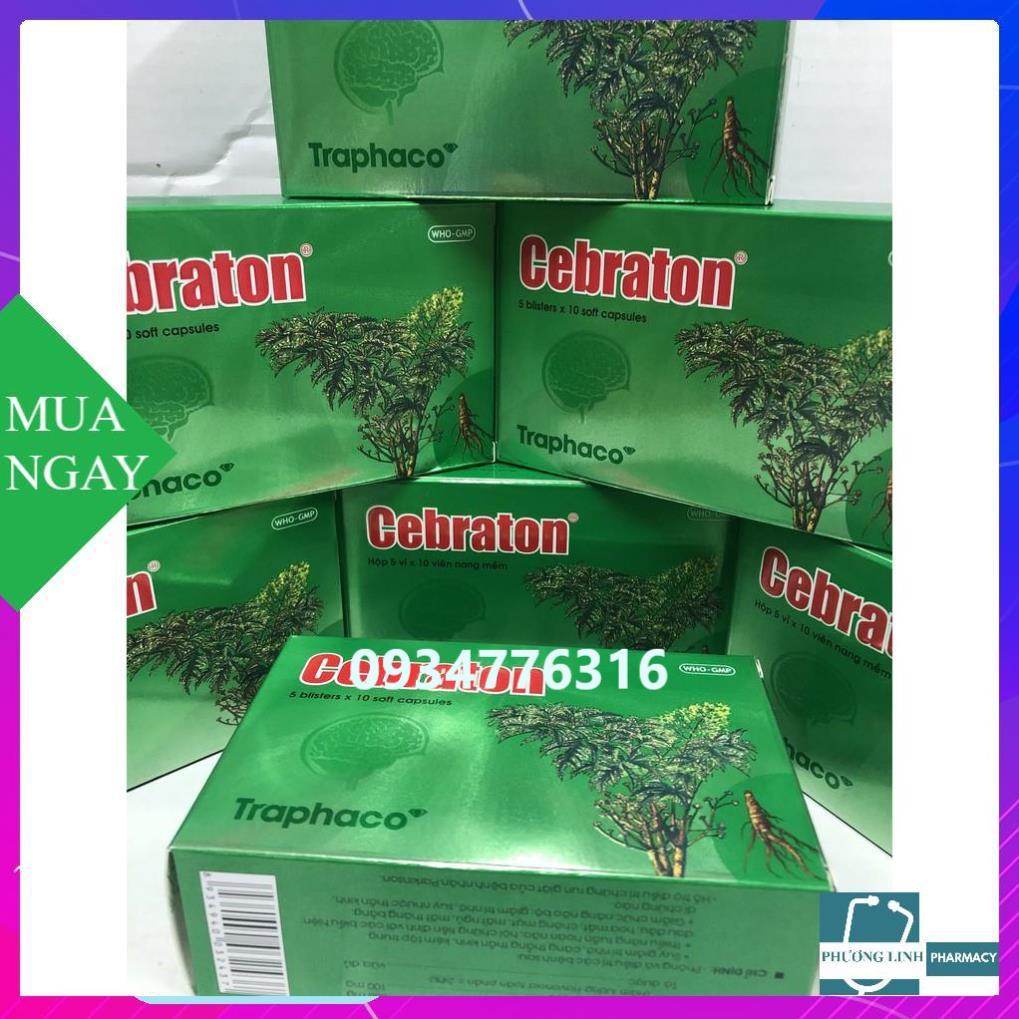 Hoạt huyết dưỡng não CEBRATON viên nang mềm Traphaco (Hộp 50 viên)