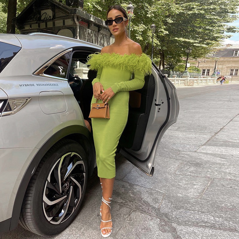 Đầm Maxi Tay Dài Hở Vai Màu Trơn Thời Trang 2022 Dành Cho Nữ