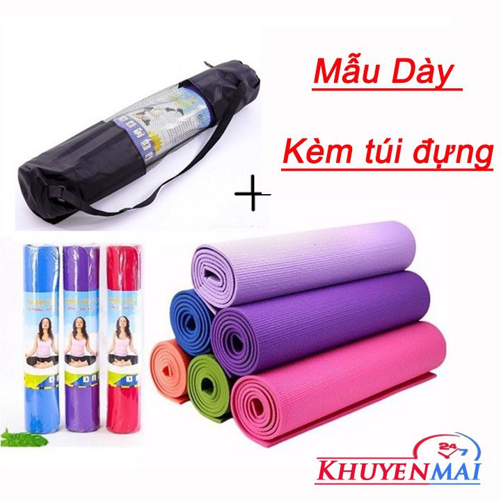 Thảm tập yoga dày 6mm (Tặng kèm túi )