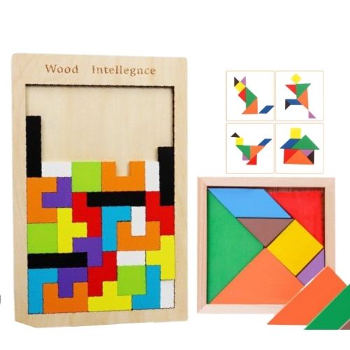 Đồ chơi xếp hình trí tuệ cho bé TETRIS gỗ - Trò chơi giảm stress thông minh và sáng tạo cho trẻ em và người lớn