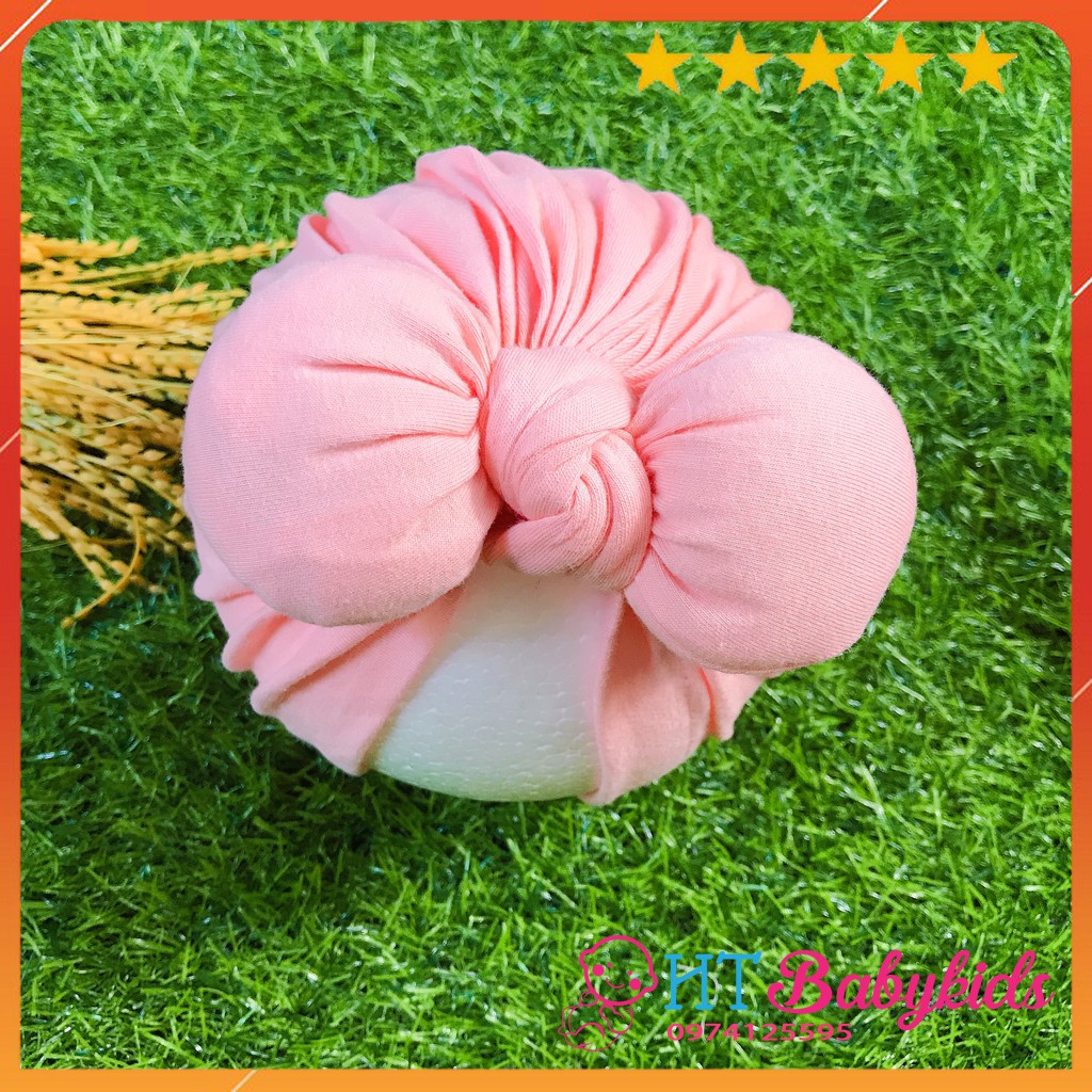 Nón Turban Cho Bé Kiểu Nơ Tròn Đáng Yêu