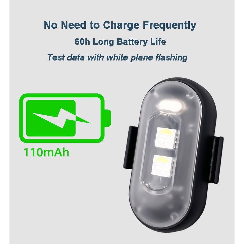 Đèn LED Cảnh Báo Mini Chống Va Chạm 4 Chế Độ 8 Màu Sắc Tùy Chọn Kèm Sạc USB Chuyên Dụng Cho Xe Hơi / Máy Bay