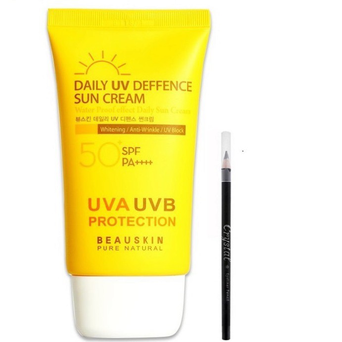 Kem Chống Nắng Trắng Da Mặt Và Toàn Thân Beauskin Hàn quốc 50ml/ Tuýp Và Chì Kẻ Mắt Beauskin 5g/ cái
