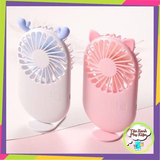 (Tặng Đế + Dây Sạc) Quạt Cầm Tay Mini Cute - Thời Trang