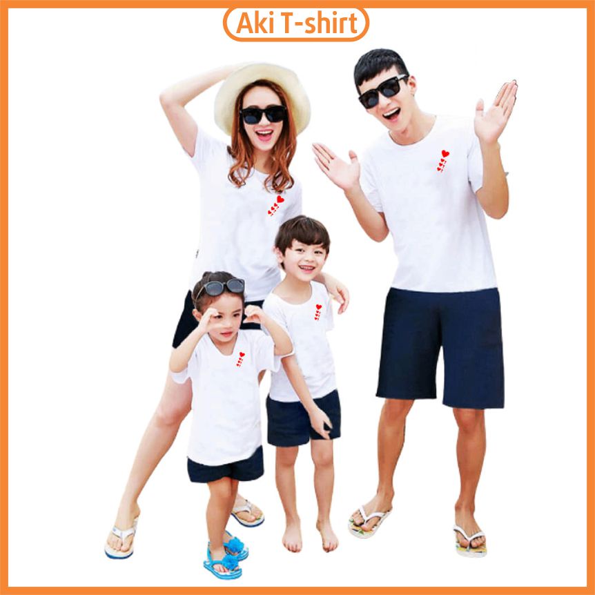 Áo gia đình 3 4 5 người cổ tròn phông rộng chất liệu cotton 4c mềm mịn không xù lông thoải mái khi mặc GDCT12