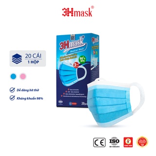 [Chính hãng] Khẩu trang y tế 3 lớp 3hmask Vĩnh Tiến siêu kháng khuẩn 98+%, lọc bụi mịn (sỉ = lẻ)