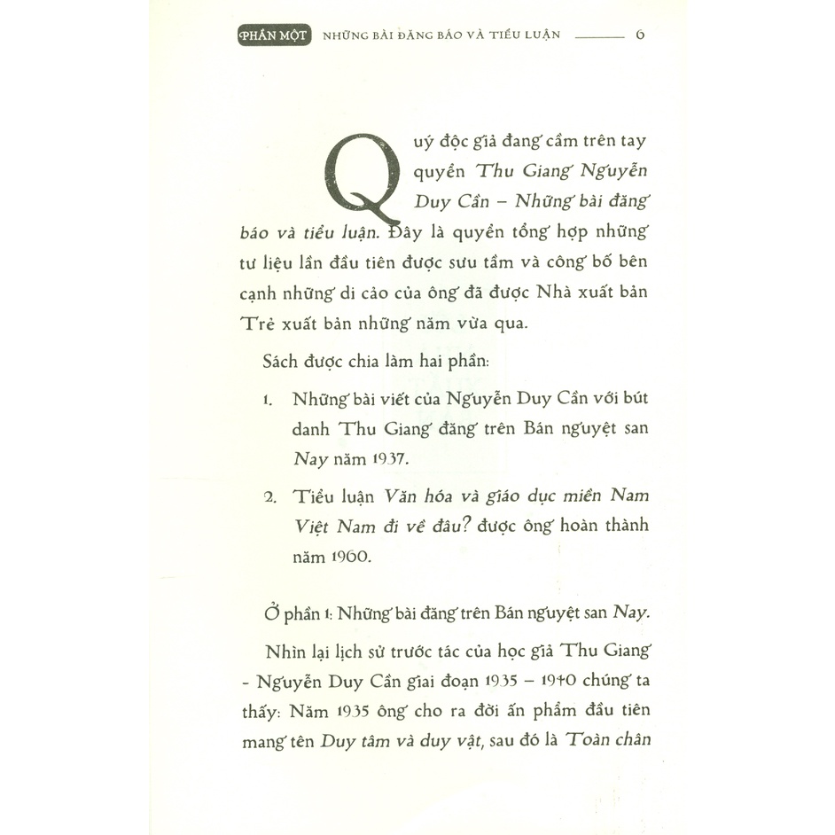 Sách - Thu Giang Nguyễn Duy Cần - Những Bài Đăng Báo Và Tiểu Luận