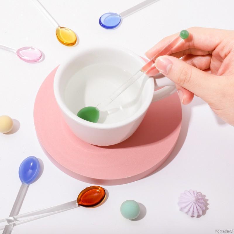 Stirring spoon long handle dessert candy color teaspoon beverage tableware coffee stirring rod