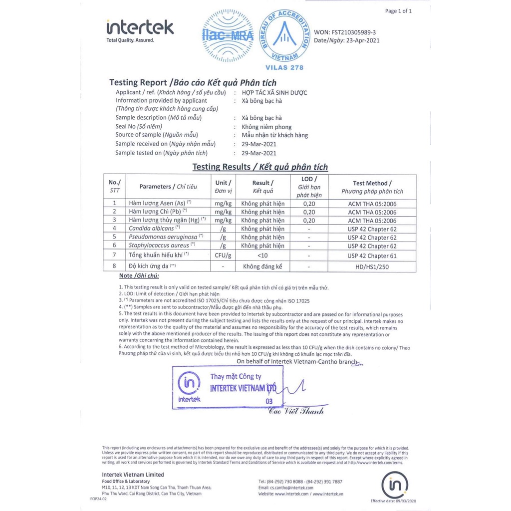 Xà Bông Sinh Dược Hữu Cơ - GreenLife - Giảm Mụn Lưng_Dưỡng Da_100% Thiên Nhiên