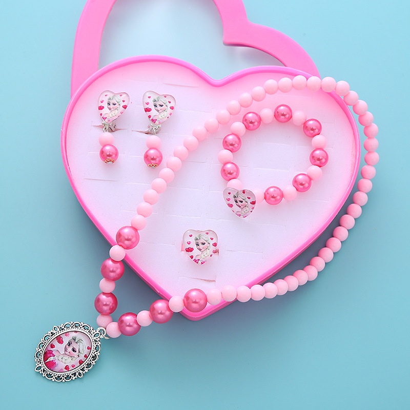 Bộ Trang Sức 5 Món Phong Cách Công Chúa Elsa Xinh Xắn Cho Bé Gái