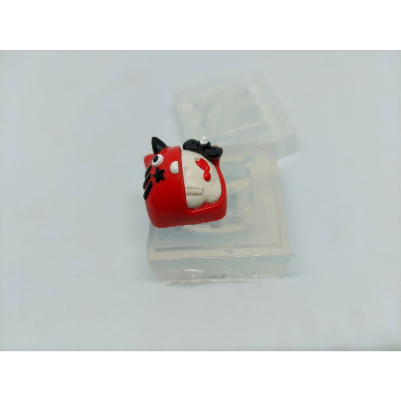 Khuôn silicon keycap Evil Kitty trong suốt.