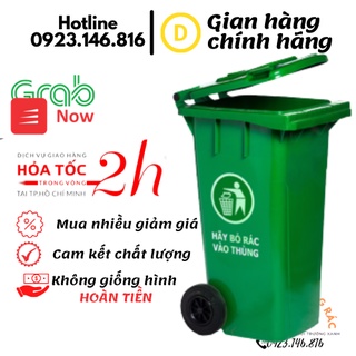 Thùng rác nhựa công cộng 100L , Thùng rác nhựa công nghiệp 100L có bánh xe