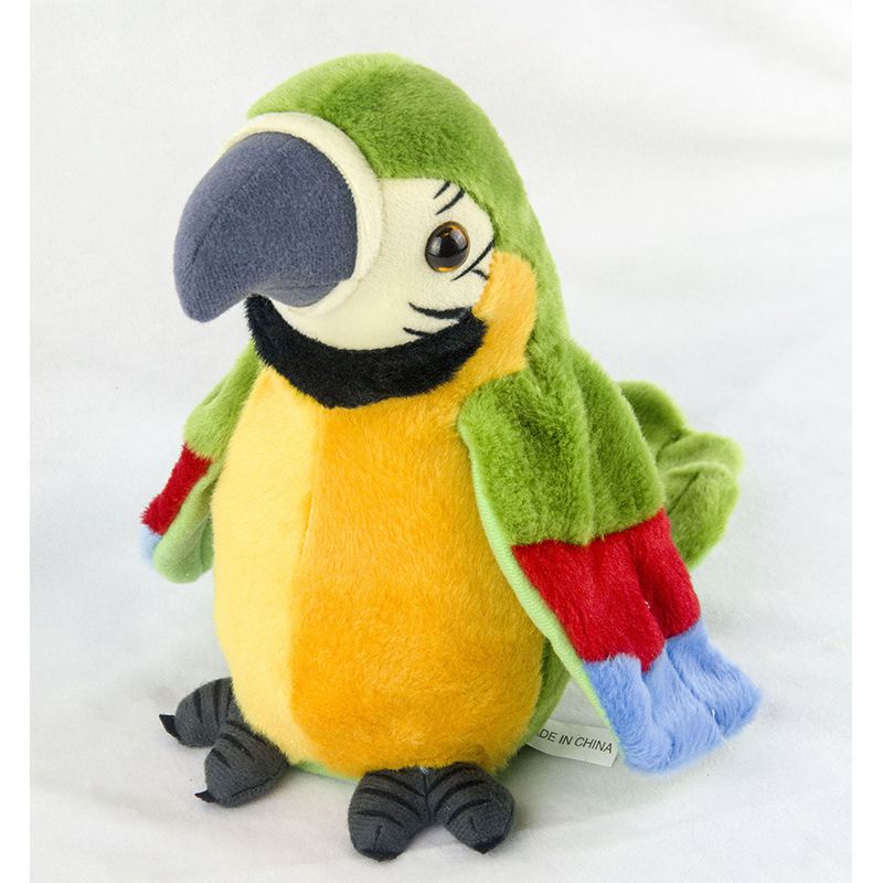 23cm Musical plush Talking Parrot Plush Toy Cute Speaking Record Repeats Waving Wings Electric Bird Stuffed Plush Toy Kids Birthday Gift