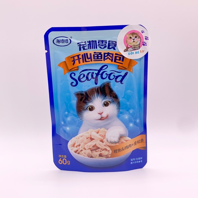Pate Seafood Cho Mèo Thơm Ngon 60G