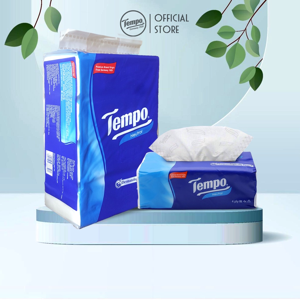 Khăn Giấy Gói Rút Tempo Nhập Khẩu Cao Cấp Không Mùi/ Bạc Hà Thơm Mát, 4 Lớp Bền Dai, An Toàn Cho Da