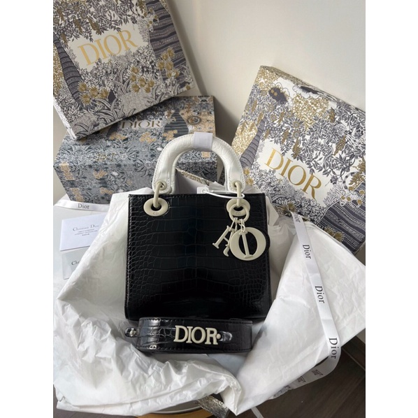 Túi xách Di o vân cá sấu bản pha màu