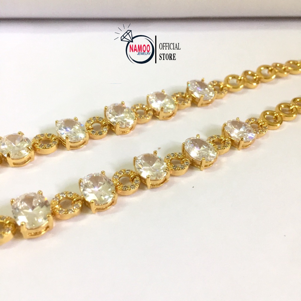 Lắc Tay Nữ Đính Đá L650 Mạ Vàng Màu 18 Bền Màu