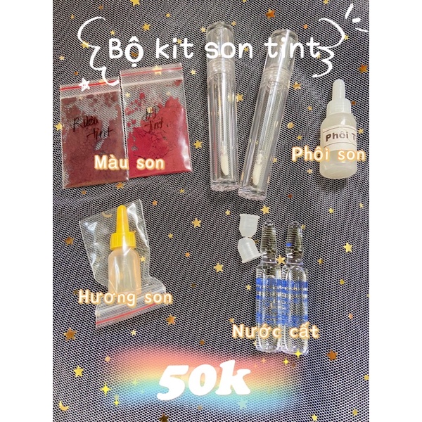 kit làm son tint 2 cây-nguyên liệu làm mỹ phẩm handmade