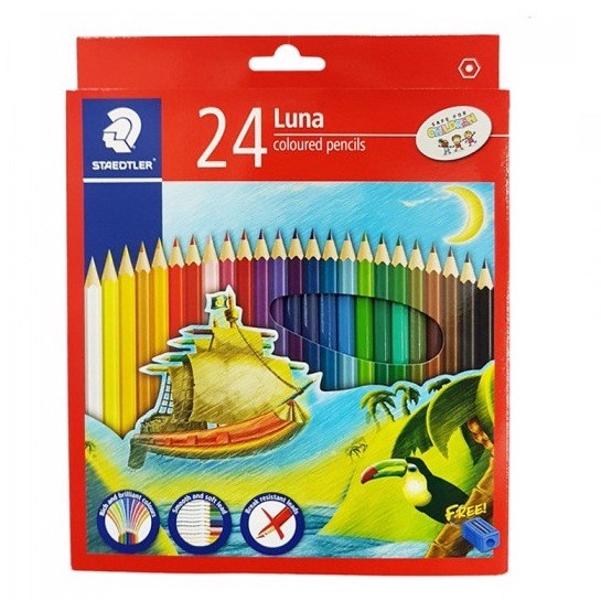 Bút chì màu Staedtler Luna - Hộp 12, 24, 36 màu tặng kèm 1 gọt chì trong hộp giấy