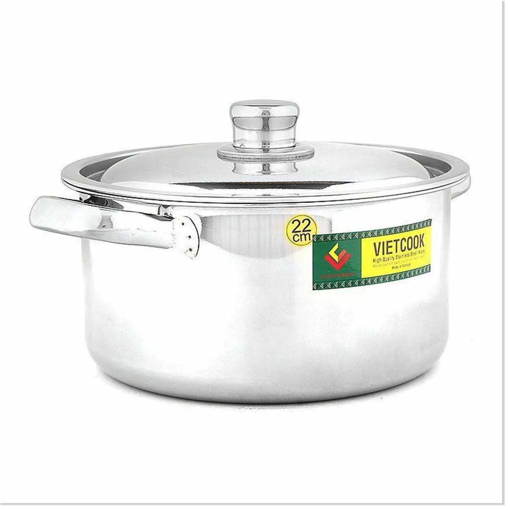 Nồi inox Vietcook nắp inox 3 đáy- size 16cm