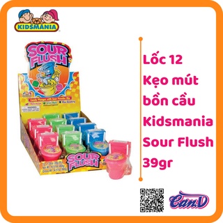 ( Bán sỉ ) Lốc 12c Kẹo mút bồn cầu Kidsmania Sour Flush 39gr