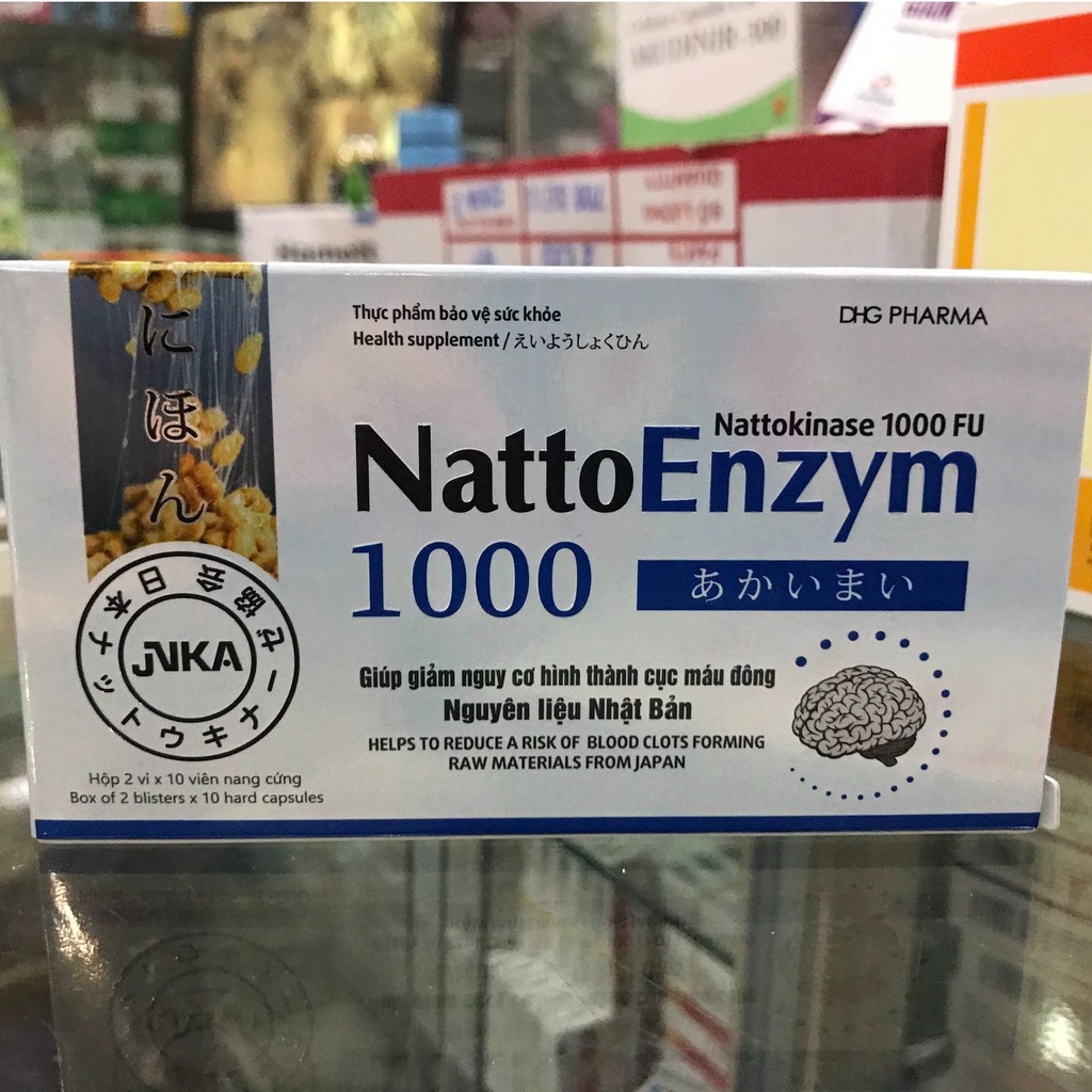 NattoEnzym 1000 – Hỗ trợ hoạt huyết dưỡng não, giảm nguy cơ tai biến đột quỵ (20 viên)