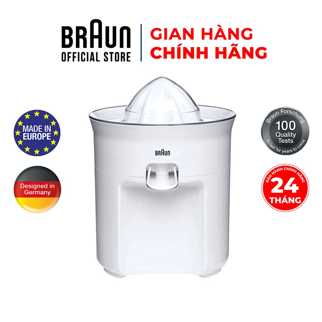 Máy ép vắt cam Braun CJ3050 Sản xuất 100% tại Châu Âu Công suất mạnh mẽ 60w, lấy nước ép tối đa.