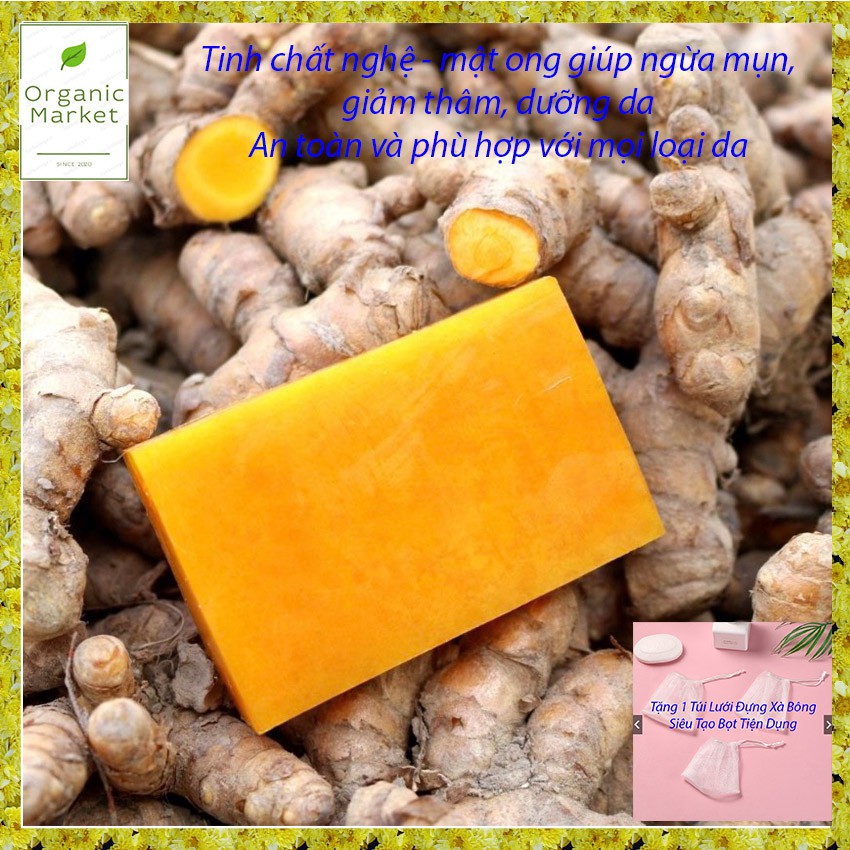Xà Bông Tắm Nghệ Mật Ong Dưỡng Da - 100% Thành Phần Tự Nhiên
