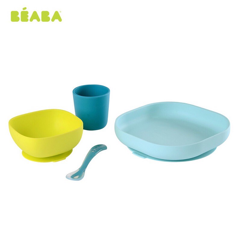 Bộ Ăn Dặm Silicone Đế Hít Không Đổ Beaba