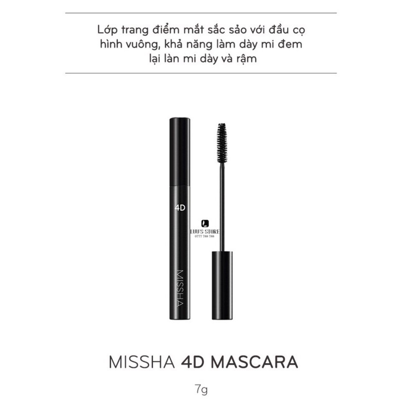 Mascara 4D Missha Dài Và Dày Mi | WebRaoVat - webraovat.net.vn