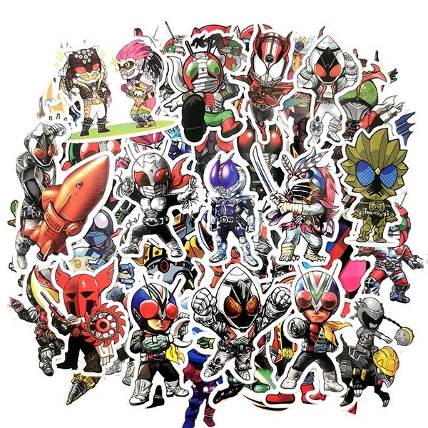 Z & m z & m❀Mặt Nạ rider kamen rider Dán❀Bộ 50 Hình Dán anime Chống Thấm Nước Xinh Xắn
