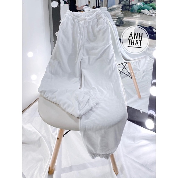 Quần Nỉ Ống BOOM Unisex - Jogger Thun Trơn Và Tăm Cạp Chun Dáng Rộng Ulzzang HOT(Hàng Sẵn, Ảnh Thật)