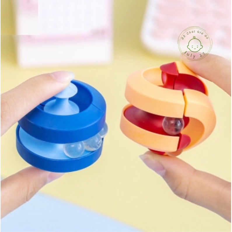 Cù Quay + Con Quay + Rubik Kết Hợp 3 Trong 1, Đồ Chơi Giảm Stress