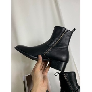 Giày Zip Boots đế gỗ, 4cm Heel Boots Zipper, bốt nam có khoá