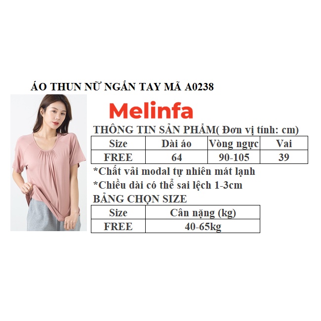 Áo thun nữ ngắn tay vải Modal (gỗ Sồi) mềm mại thoáng mát tự nhiên mặc mùa hè mã A0238