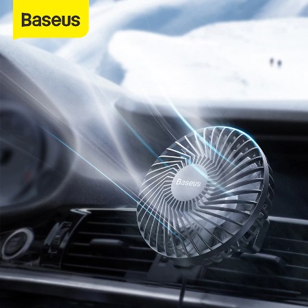 Quạt Mini 3 Chế Độ Baseus Departure Vehicle Fan Xoay 360 Độ, Có Chân Kẹp Vào Cửa Gió Điều Hòa Hoặc Gắn Ghế Sau Ô Tô