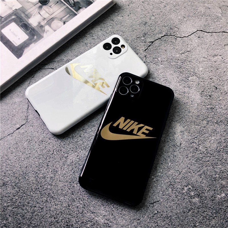 Hot Brand Gilding Nike iPhone 11 Case 11 Pro 7 8 Plus X XS XR XS Max Mobile Phone Case Gilded Luxury Golden Apple Phone Cover DHL&OFF-White Fashionable Shockproof Soft Casing