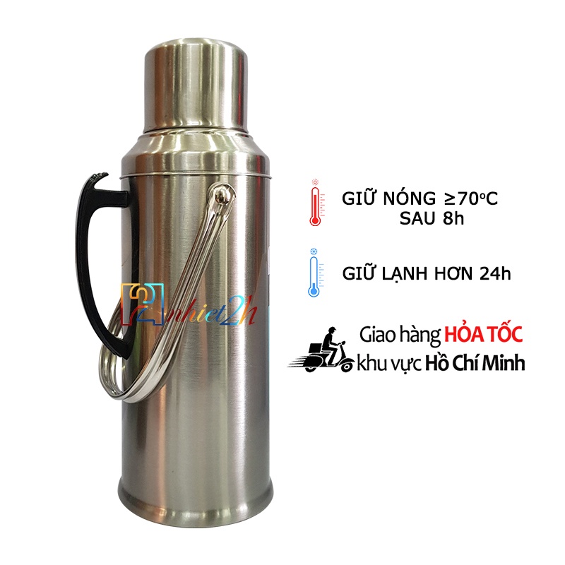 Bình thủy 2 Lít - Phích inox 2 Lít JOINT SILICONE - HP 911 - Phúc Minh THP