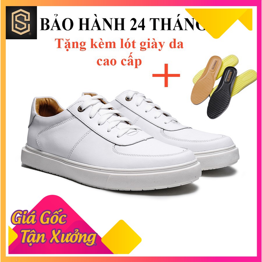 Rẻ vô địch - Giày thể thao da bò thật nguyên tấm - giầy sneaker cao cấp cực chất CHEAPSTOREVN - CS464 (bảo hành 24 tháng