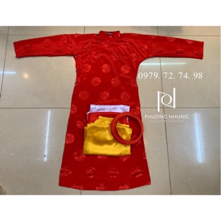 Áo dài mừng thọ,cúng lễ Lụa tổng hợp-Gồm (Áo+quần+khăn xếp)