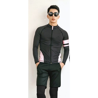 Bộ đồ bơi nam dài tay kéo khóa chống nắng chống lạnh thời trang thể thao trẻ trung