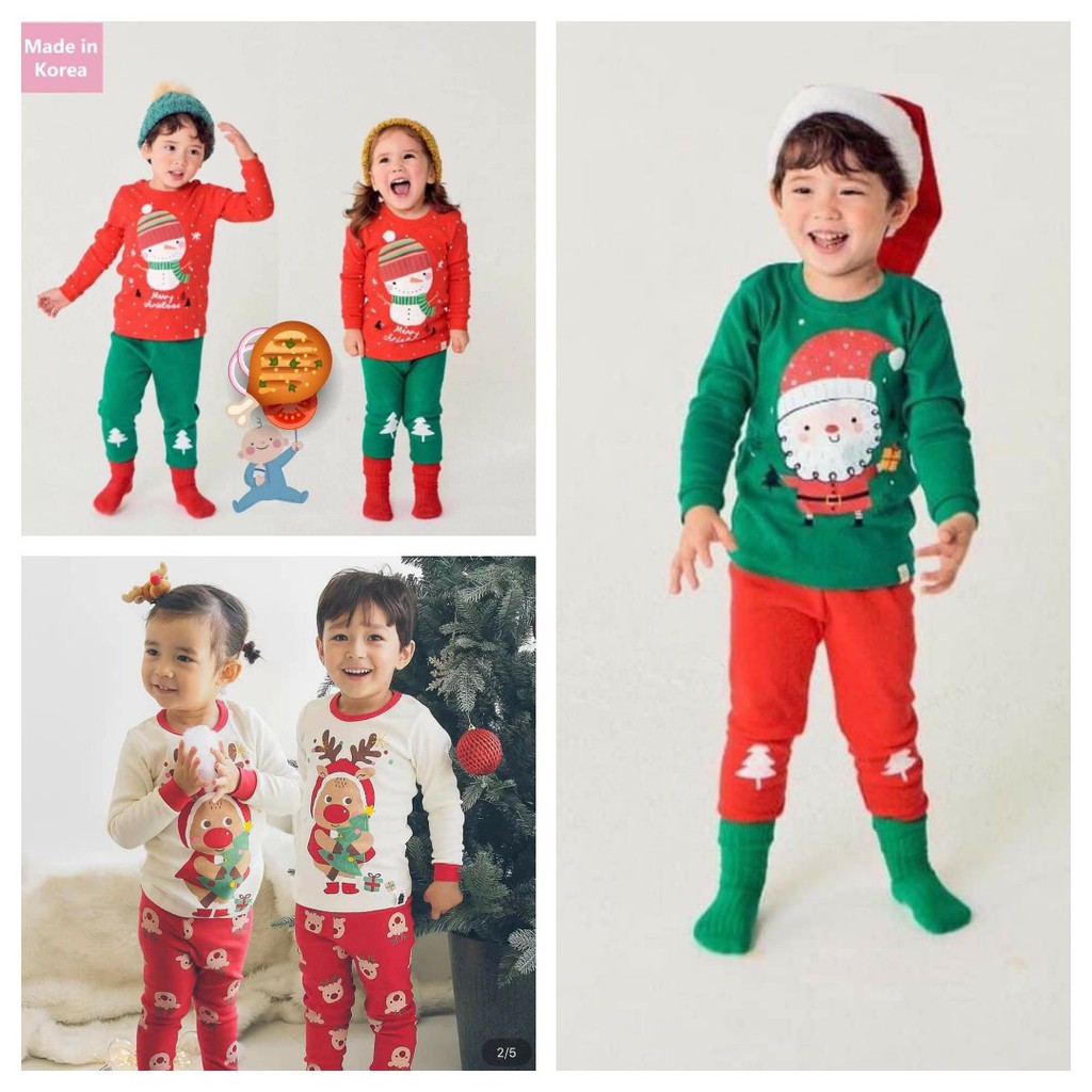 Bộ quần áo giáng sinh cho bé trai bé giá mặc Noel size 8-18kg QATE535B