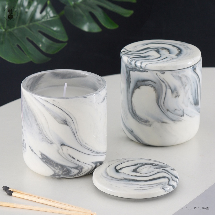 Cốc Đựng Nến Thơm Vân Đá Kèm Nắp Size 250Ml ~ 8.5Oz Nhận Đặt Màu Theo Yêu Cầu DIY