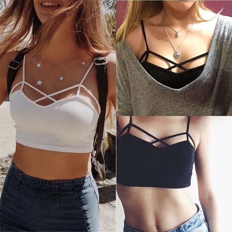 Sexy Crop Bustier Bralette Corset Tops Strap Tank Top Blouse | BigBuy360 - bigbuy360.vn