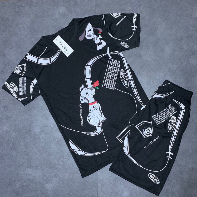 BỘ NAM 3D CAO CẤP ( CHÓ NGẬM HOA ).