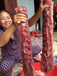 Thịt lợn gác bếp nhà làm 450k/kg