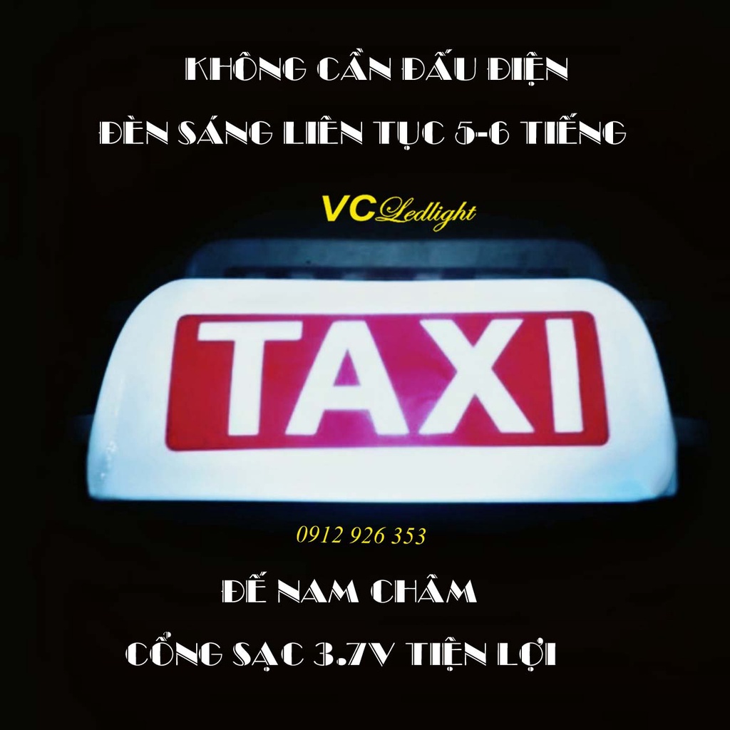 Đèn mào taxi đế nam châm, sạc lưu điện, led sáng bền đẹp