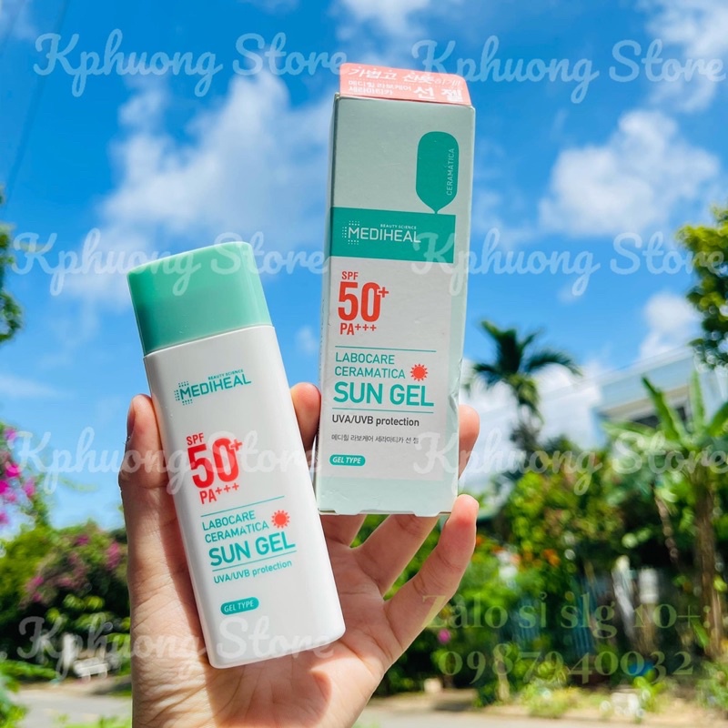 Gel chống nắng làm dịu da kích ứng Mediheal Labocare Ceramatia SPF 50+ / PA+++ fullsize 50ml (Hàn)