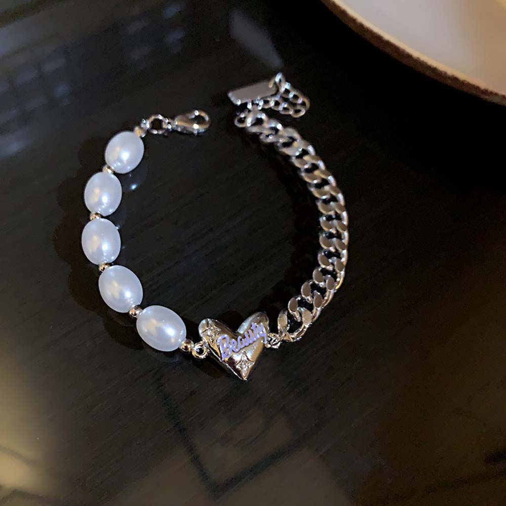 vòng cổ Mặt Trái Tim Đính Ngọc Trai Đơn Giản Thời Trang Hàn Quốc Cho Nữ