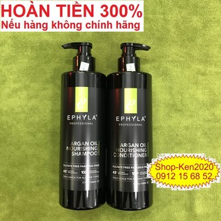Cặp dầu gội xả Ephyla Argan Oil 500ml x2 dưỡng ẩm phục hồi
